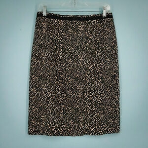 Boden Size 8 Black Dot Print Pencil Straight Style Career Business Cotton Skirt